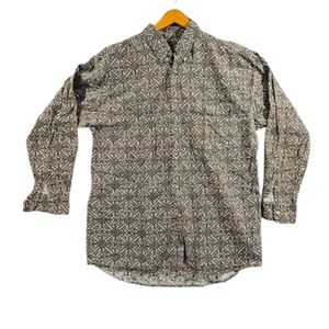 Outrigger Clothing Co. Size L 100% Cotton Long Sleeve Button Up Printed Shirt